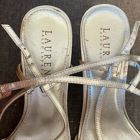 Lauren Ralph Lauren Strappy Gold Slingback Sandal! Size 7.5. See Notes & Photos! - Picture 13 of 16